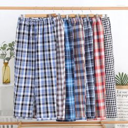 Men's Sleepwear Men Cotton Sleep Pants Male Top Quality Trousers Casual Loose Plaid Home Spring Autumn Plus Size Pantalone