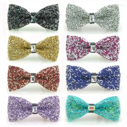 Bow Ties Luxurious Wedding Party Rinestone Tie Men-Pretied Crystal For Men Adjustable Formal Dress Gift Tuxedo Cravat Neckwear