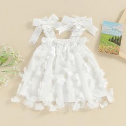 Girl Dresses Suefunskry Baby Princess Dress Sleeveless 3D Butterfly Flower Party Tulle Toddler Fairy