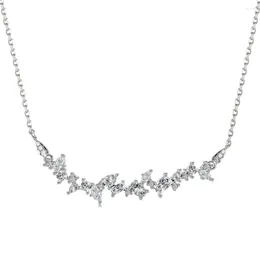 Chains Japanese And Korean Light Luxury S925 Pure Silver NecklaceWomen's Multi Geometry Zircon IrregularSmall Versatile Fashion