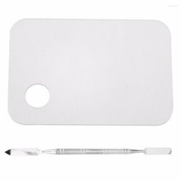 Compact Mirrors Acrylic Makeup Mixing Palette Nail Art Gel Plate Knife With Spatula Foundation Colour Blending Tool