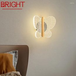 Wall Lamps BRIGHT Contemporary Butterfly Lamp Indoor Living Room Bedroom Bedside Nordic Art El Corridor Hallway