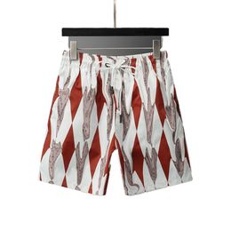 Men's new fashion letter print swim shorts casual loose sports men's golf summer drawstring striped beach pants High street trend hip hop best-selling shorts D68