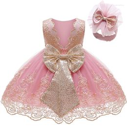 Girl Dresses 3 6 12 18 24 Months Born Dress Summer Big Bow Backless Lace Fashion Princess Baby Birthday Gifts Children Clothing