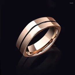 Cluster Rings 585 Purple Gold High Class Feeling Shiny Men Square Lovers Classic Style Simple Plating 14K Rose Jewelr