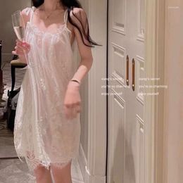 Women's Sleepwear Sexy Nightgown Dress Female Lace Thin Section Pajamas Summer Comfortable Casual Elegant Home Clothing