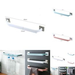 Adhesive Towel Rack Bathroom Towel Bar Shelf Wall Mounted Towels Hanger Toilet Suction Cup Holder Kitchen Bathroom Organiser