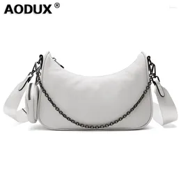 Evening Bags AODUX Small 2024 Genuine Cow Leather Women Shoulder Bag Lady Girl Soft Real Calfskin Cowhide Crossbody Messenger