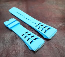 25mm 20mm Baby Blue fashion high quality SiliconeRubber Strap Band for RICHAD MILE RM500301 RM11 RM0119877971