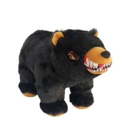 Simulation peluches black bear stuffed animal toys custom plush tiger lion leopard toy