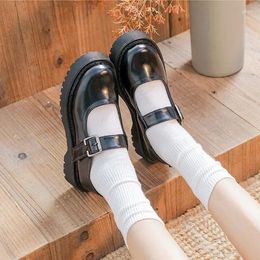 Dress Shoes Japanese Student Lolita Woman Platform Mary Janes Buckle Strap Cute Cosplay Uniform Heels Women