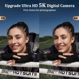 Capture Stunning Photos with this 5K Digital Camera - 48MP Autofocus Vlogging Selfie Camera with Stabilization, Flash, 16x Zoom, and Compact Design
