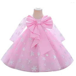 Girl Dresses Baby Sweet Lace Flower Tulle Christening Princess Toddler Birthday Party Ball Gown Dress Born Children Baptism 1 Years