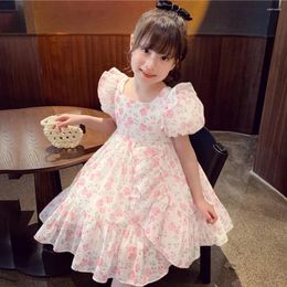 Girl Dresses Summer Rose Flower White Baby Dress Tulle Princess 1 Years Birthday Kids For Girls Toddler Party Prom Clothing