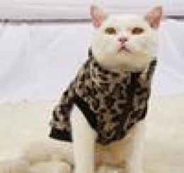 Dog Apparel Cat Costumes Pet Clothes Winter Warm Dogs Vest Coat Clothing Cute Leopard Print Pattern Wool Knitting Cotton Pullover7380893