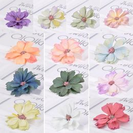 Decorative Flowers 50pcs Artificial Flower Head 4.5cm In Diameter Mixed Color Diy Multi-Layer Silk Decoration