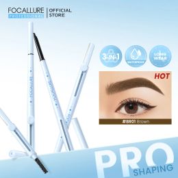 Enhancers FOCALLURE 3 In 1 Eyebrow Pencil Waterproof Longlasting 3 Colours Eyebrow Enhancers Pen Makeup Cosmetics Builtin Eye Brow Razor