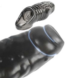 New Reusable Penis Sleeve Glans Enlarger Extender Delay Ejaculation Cock Ring sexy Toys for Men Couples