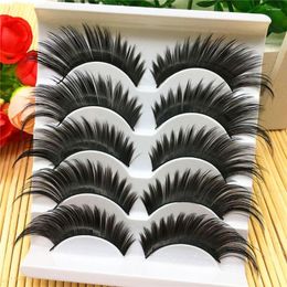 False Eyelashes 5Pairs/Set Charming Black Very Exaggerated Thick Long Eye Lashes Daily & Party Makeup Extension Tools