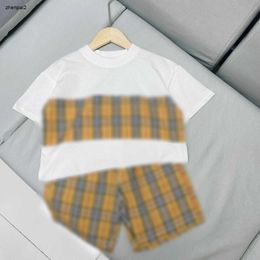 Luxury baby tracksuits Cross stripe design child Short sleeved suit kids designer clothes Size 100-150 CM boys T-shirts and shorts 24April