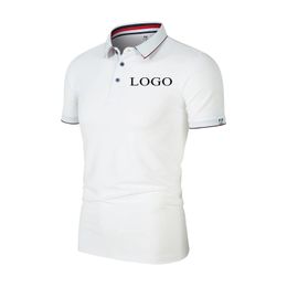 Your Own Design Brand /Picture Personalised Custom Anywhere Men Women DIY Ice silk cotton embroidered polo shirt Fashion 240410