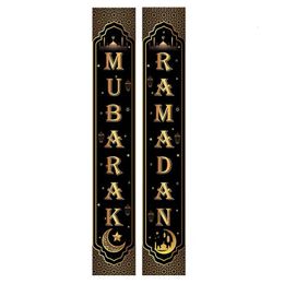 Eid Porch Sign Door Decor Eid Banner Flag Decor Porch Sign Portable Eid Hang Door Sign Eid Al Fitr Party Decorations For Party 240411