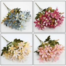 Decorative Flowers Spring Fake Daisies Artificial Wildflowers Silk Daisy Decoration Bundles DIY Outdoor Plant Stem For Home Decor