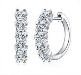 Stud Earrings Anu 4mm 3cttwColor Moissanite Huggie Hoop 925 Sterling Silver Luxury Earring For Women1546670