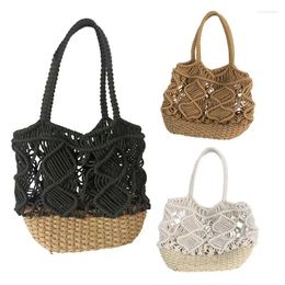 Storage Bags Handmade For Women Beach Hollow Straw Bag Large Capacity Weaving Ladies Dating Shopping Summer