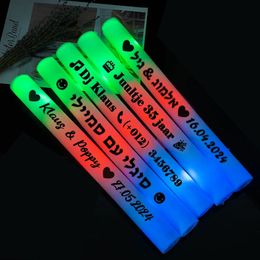 12/15/30/60Pcs RGB LED Glow Bulk Party Supplies Colourful LED Glow Sticks Foam Stick Cheer Tube Dark Light Birthday Wedding 240417