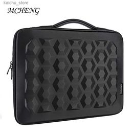 Other Computer Accessories DOMISO 10 13 14 15.6 Laptop Sleeve Bag Hard Shell PU Leather Portable Shockproof Waterproof Business Zipper Travel Case Y240418