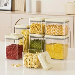 Storage Bottles Multifunctional Squared Sealed Jar Dust-proof Snack Container For Cereals Candies