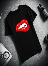 New 100 Cotton Tshirt Sexy Lips Pop Art Design Print Short Sleeve Top Tee Fashion Casual T Shirt Unisex Brand Clothing5593598