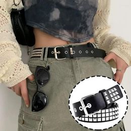 Belts Retro Gothic Studded Women Men Y2K Metal Rivet Daily Versatile Black PU Leather Fashion Accessories