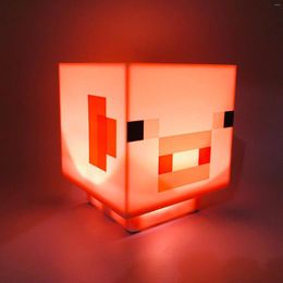 Table Lamps LED Shape Night Light With Sound Effect USB Charging MC Game Atmosphere Valentine's Day Birthday Gift Bedside