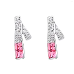 Stud Earrings ER-00097 Austrian Crystal Jewellery Silver Plated 2024 In Pink Y2k For Women Mother's Day Gift