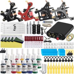 Supplies Tattoo Hine Kit Professional Tattoo Coils Hines Gun Set with Power Supply Complete Tattoo Body Art for Beginners