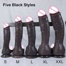 Big Long Dildo Realistic Dick Strapon Penis Soft Suction Cup Black Vagina Masturbator Anal sexy Toy For Woman G-spot Stimulation