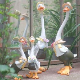 Decorations Garden Decorations Duck Family Statue Resin Ornaments Home Decor Cartoon Art Animal Sculpture Outdoor Landscape Pond Yard Lawn Dec