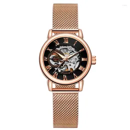 Wristwatches Rose Gold Automatic Mechanical Waterproof Countdown Date Watch Sapphire Glass Mirror Men's Gift