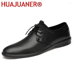 Casual Shoes Oxford Men Leather Brand Genuine Business Formal Male British Style Comfortable Designers Flats