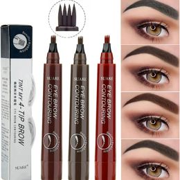 Enhancers 4 Point Microblading Eyebrow Pen Waterproof Liquid Eyebrow Pencil Long Lasting Eyebrow Tattoo Pen 5 Colours eyebrow pen Cosmetics