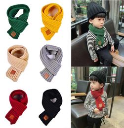 Fashion Lovely Kids boys girls winter scarf warm neck baby scarves solid soft knit wraps shawl collar children stretch toddler sca8904518