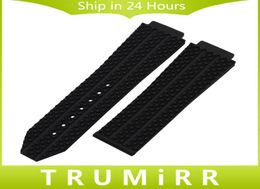 Whole Convex Silicone Rubber Watchband 26mm x 19mm for HUB Men039s Watch Band Replacement Strap Wrist Bracelet Black Blue 2705467