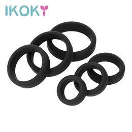 IKOKY Delay Ejaculation Sex Toys for Men Adult Products Cock Ring Silicone Male Masturbator Penis Ring Sex Product 240417