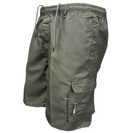 Men'S Pants Mens Mti Pocket Cargo Casual Cotton Knee Length Military Men Loose Army Tactical Shorts Homme Summer Sweatpants C19041901 Dhb2Q