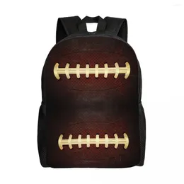 Backpack Vintage Rugby Ball Stitching Backpacks For Men Women Waterproof School College Bag Printing Bookbags