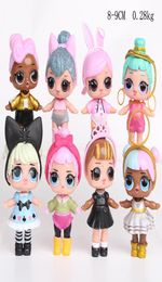 8pcslot 9CM Doll Toy American PVC Kawaii Children Toys Anime Action Figures Realistic Reborn Dolls for girls Birthday Christmas G1016562