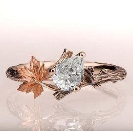 Wedding Rings Twig And Leaf Engagement Ring Gemstone Maple Ring9795745