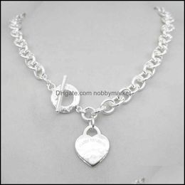 Pendant Necklaces Design Womens Sier Tf Style Necklace Pendant Chain S925 Sterling Key Heart Love Egg Brand Charm Nec H0918 Drop Deliv Ottrc